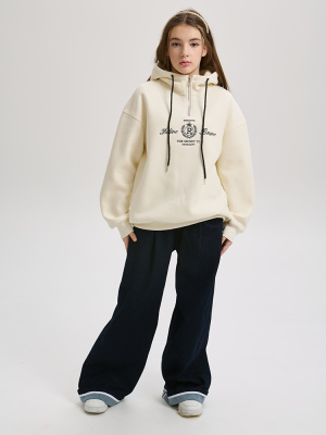 133073 Джемпер утепленный, трикотаж, 140-170, для девочки, "MIX"  (Бежевый, 140)