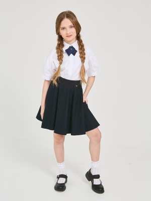 2-4 Ю Юбка солнце на подвязе, ткань, 116-170, "Непоседа-сити"   (Синий, 116-56-54-64)