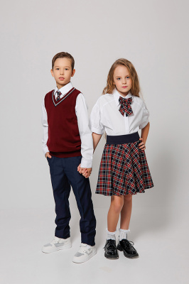 2-45 Юбка солнце оксфорд, 116-170, "Непоседа-сити"  (Оксфорд, 122-56-54-64)