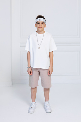 933536 Футболка, трикотаж, лето, 120-170, для мальчика, "MIX"  (Белый, 120)