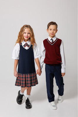 26-45 Сарафан Оксфорд, 116-164, "Непоседа-сити"  (Оксфорд, 116-56-54-64)