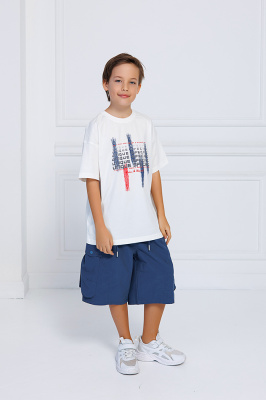 9460 Футболка, трикотаж, 134-164, для мальчика, кор рукав, "Carrinos"  (Экрю, 134)