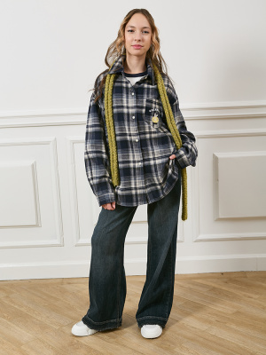 S8252309 Блузка, ткань, 140-170, для девочки, дл рукав, "MIX"  (Темно-синий, 140)