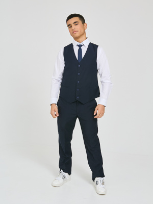 34-4 MG Жилет СИНИЙ, ткань, 116-176, для мальчика, "Непоседа-сити"   (Синий, 116-56-57)