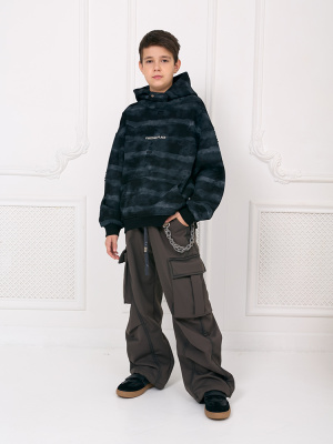 2A311103 Брюки утепленные, софтшелл, 130-170, для мальчика, "MIX"  (Темно-серый, 130)