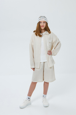 22959 Шорты, ткань, 134-164, для девочки, "Deloras"  (Кремовый, 134)