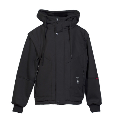 L-8 Куртка, курточная ткань, весна, 146-170, для мальчика, "MIX"  (Черный, 146)