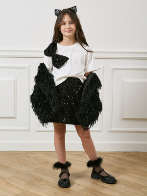 22780 Футболка, трикотаж, 134-164, для девочки, кор рукав, "Deloras"  (Молочный, 134)