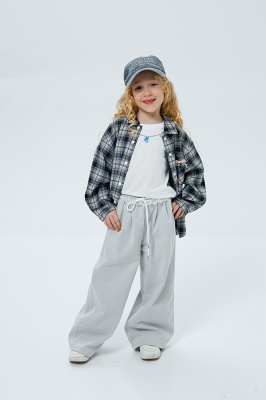 10244 Брюки, трикотаж, 98-128, для девочки, "Deloras"  (Серо-бежевый, 104)