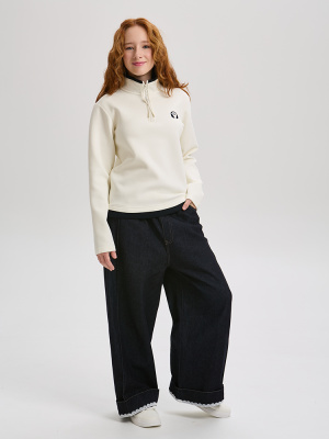 133071 Джемпер утепленный, трикотаж, 140-170, для девочки, "MIX"  (Бежевый, 140)