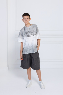 2A30170 Футболка, трикотаж, лето, 130-180, для мальчика, "MIX"  (Бежевый, 130)