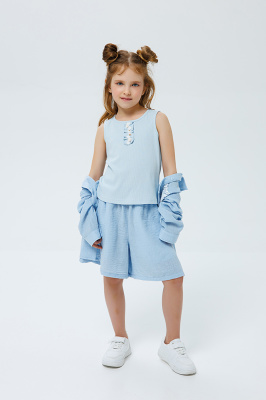 10192 Майка, трикотаж, 98-128, для девочки, "Deloras"  (Светло-голубой, 104)