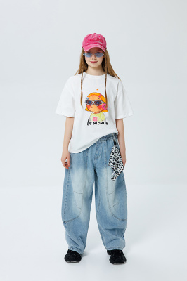 XS227 Футболка, трикотаж, лето, 110-160, для девочки, кор рукав, "MIX"  (Белый, 110)