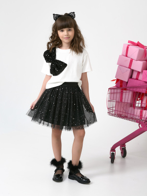 19977 Юбка, трикотаж, 98-128, для девочки,  "Deloras"  (Черный, 104)