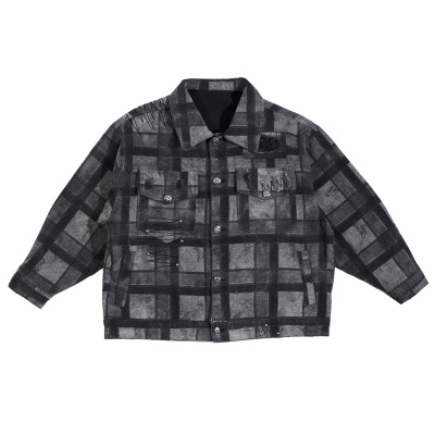 2A22035 Куртка, джинс, демисезон, 130-170, для мальчика, дл рукав, "MIX"  (Черный, 130)