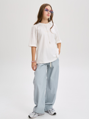 22906 Футболка, трикотаж, 134-164, для девочки, короткий рукав, "Deloras"  (Молочный, 134)