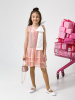 1682 Платье, ткань, праздник, 98-146, для девочки, кор рукав, "Zeya moda kids"  (Бежевый, 110)