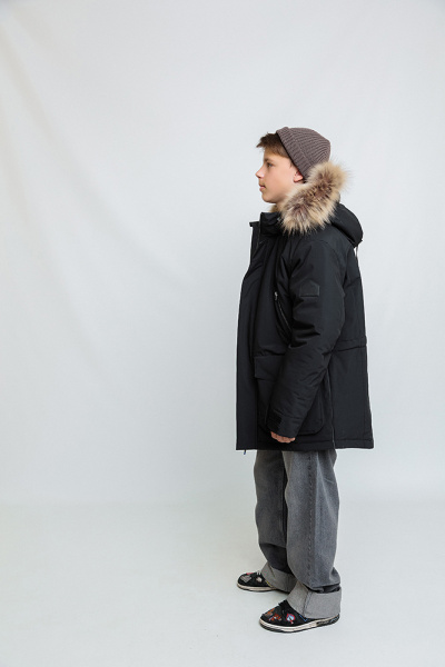 254-26з Куртка парка дм Фримен Чёрный (3)