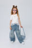 C2609 Брюки, джинс, лето, 108-128, для девочки, "MIX"  (Синий, 114)